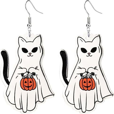 Cross-border New Funny Cute Raccoon Earrings Acrylic Flat Drape Earrings Simple Fashion Holiday Gift