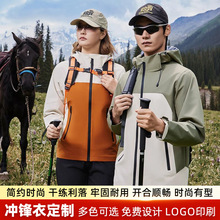运动户外冲锋衣防静电印字logo团体服防水秋冬季工装外套骑行攀岩
