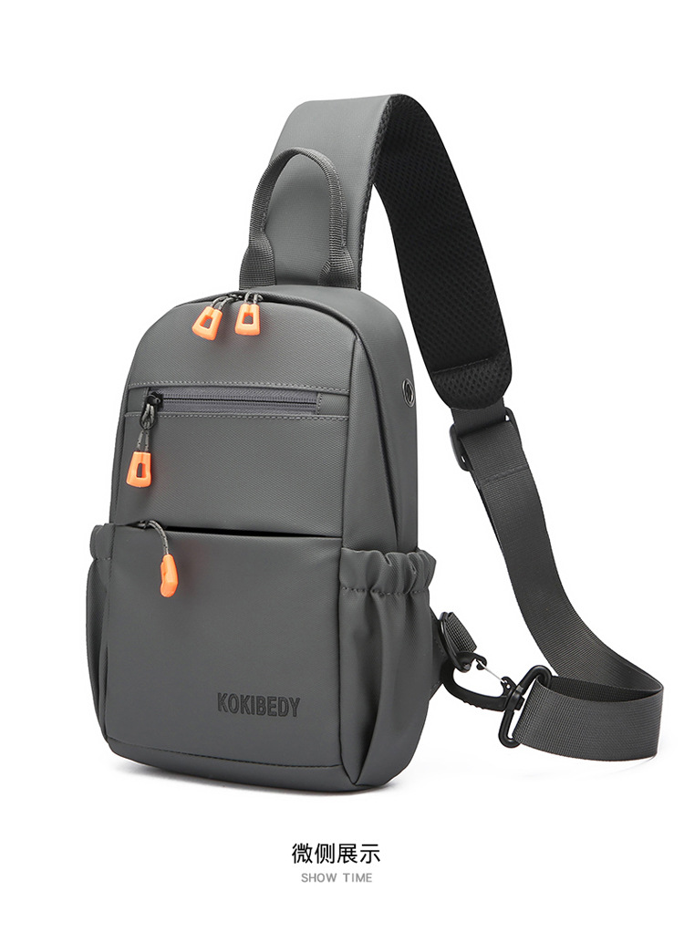 Trendy men's chest bag, water-resistant crossbody bag, casual single-shoulder backpack, fashionable business bag, multi-functional men's bag, cross-border undefined