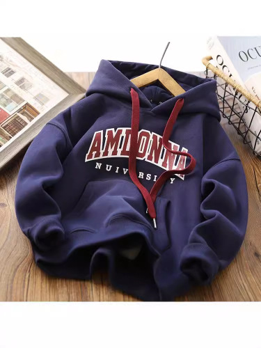 Men's Hoodie Winter 2024 New Arrival Middle Kids Korean Style Trendy Casual Loose Cool Hip Fashion Outerwear Top