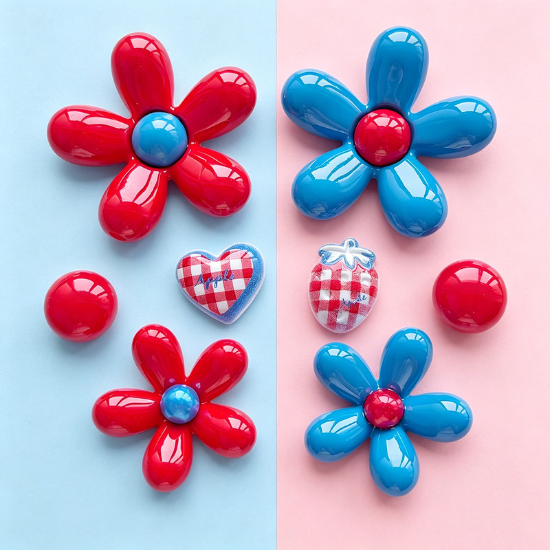 Five-petal flower acrylic patch large flower cartoon DIY decoration accessory for clogs, shoe charms, shoe buckles, and accessories