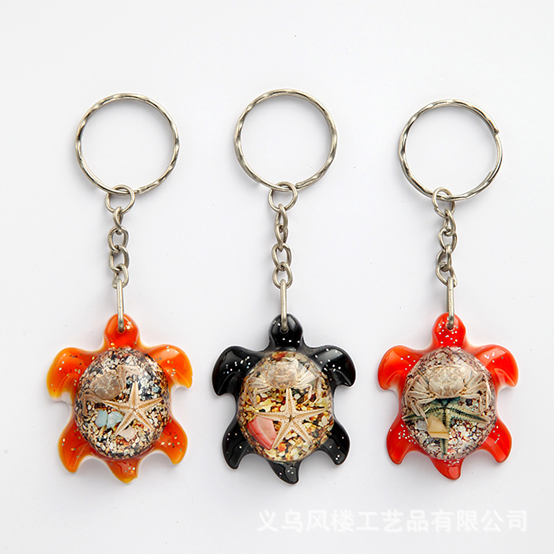 Llavero con conchas y estrellas de mar, recuerdo creativo de playa, venta directa de fábrica