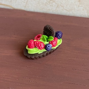 Mini Miniature Artificial Food Toy Chocolate Fruit Biscuit Boat Pie Dollhouse Dollhouse Decoration Accessories