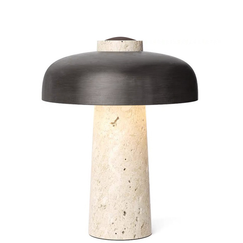 Quiet Wind Living Room Table Lamp Ancient Japanese Designer High-grade Sense Marble Bedroom Bedside Lamp Atmosphere Mushroom Lamp