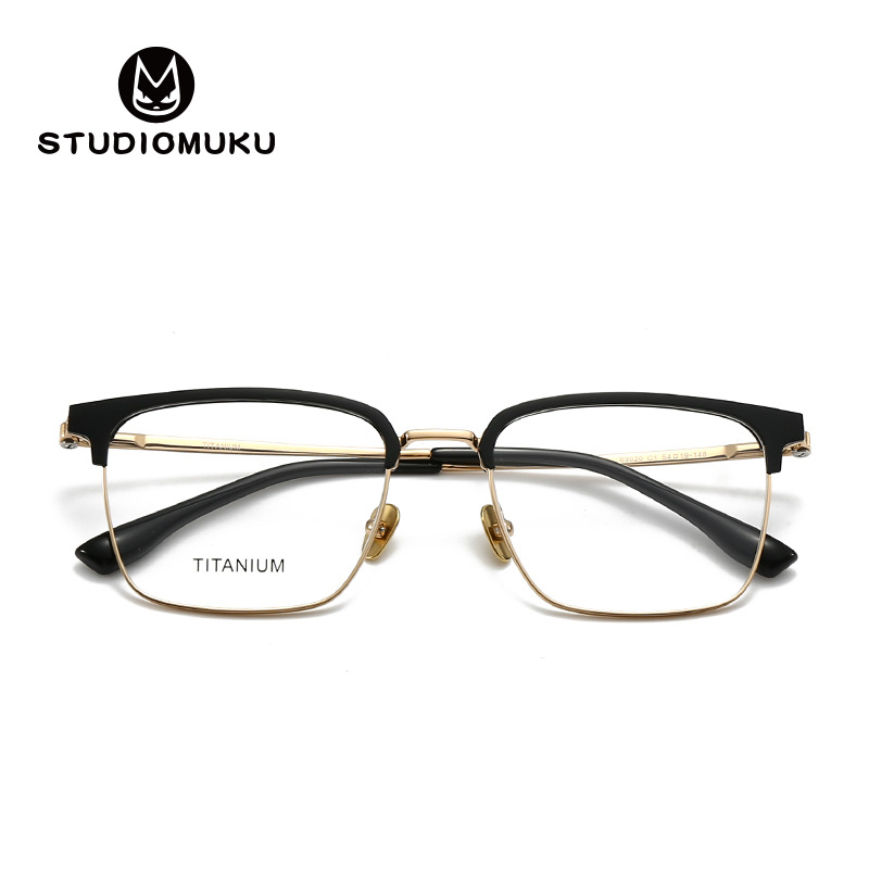 STUDIOMUKU gafas de madera cool línea de gama alta marco de gafas de diseño de contraste estilo marco de gafas retro