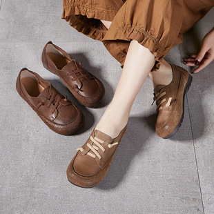 �K��˼ ��a40-45�͹�Ů��Ь�¿�ƽ���^����ţƤ�ɾo����ˇɭŮЬ