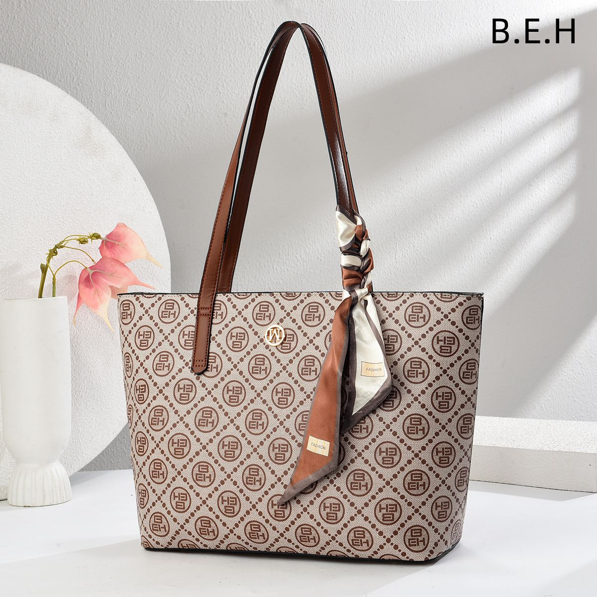 Bolso Tote a Cuadros de Cuero PU de Gran Capacidad para Uso Diario image 5
