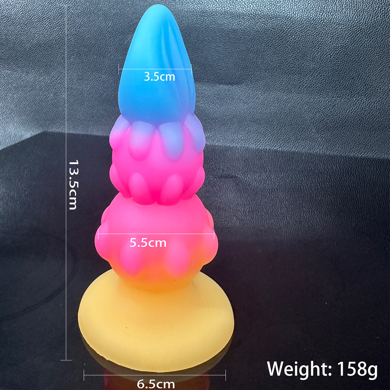 Silicone Anal Plug, Colorful Gourd Flower Design, Adult Unisex Toy — detail image 15