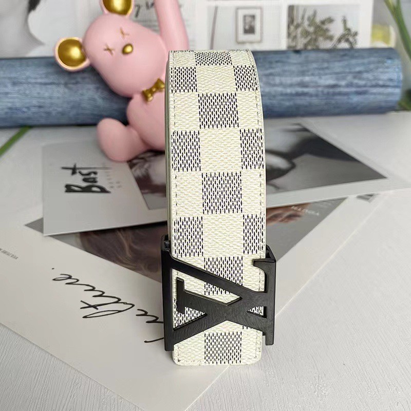 White grid, black buckle / 100cm