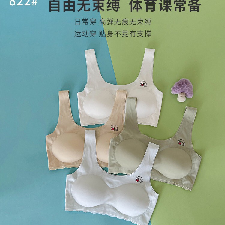 Factory Special Price Live Broadcast Welfare Model Girl's Development Period Seamless Intimates Anti-Bump Fixed Cup Student Summer Chest Wrap