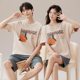 Couple Pajamas Women's Summer Cotton Short Sleeve Shorts Thin Korean Style Cartoon Men's Home Clothes Set Cross-Border Wholesale