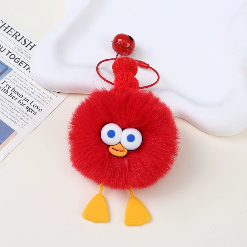 Assortiment semi-finis d’accessoires DIY boule peluche imitation fourrure cartoon créative pour pendentif porte-clés