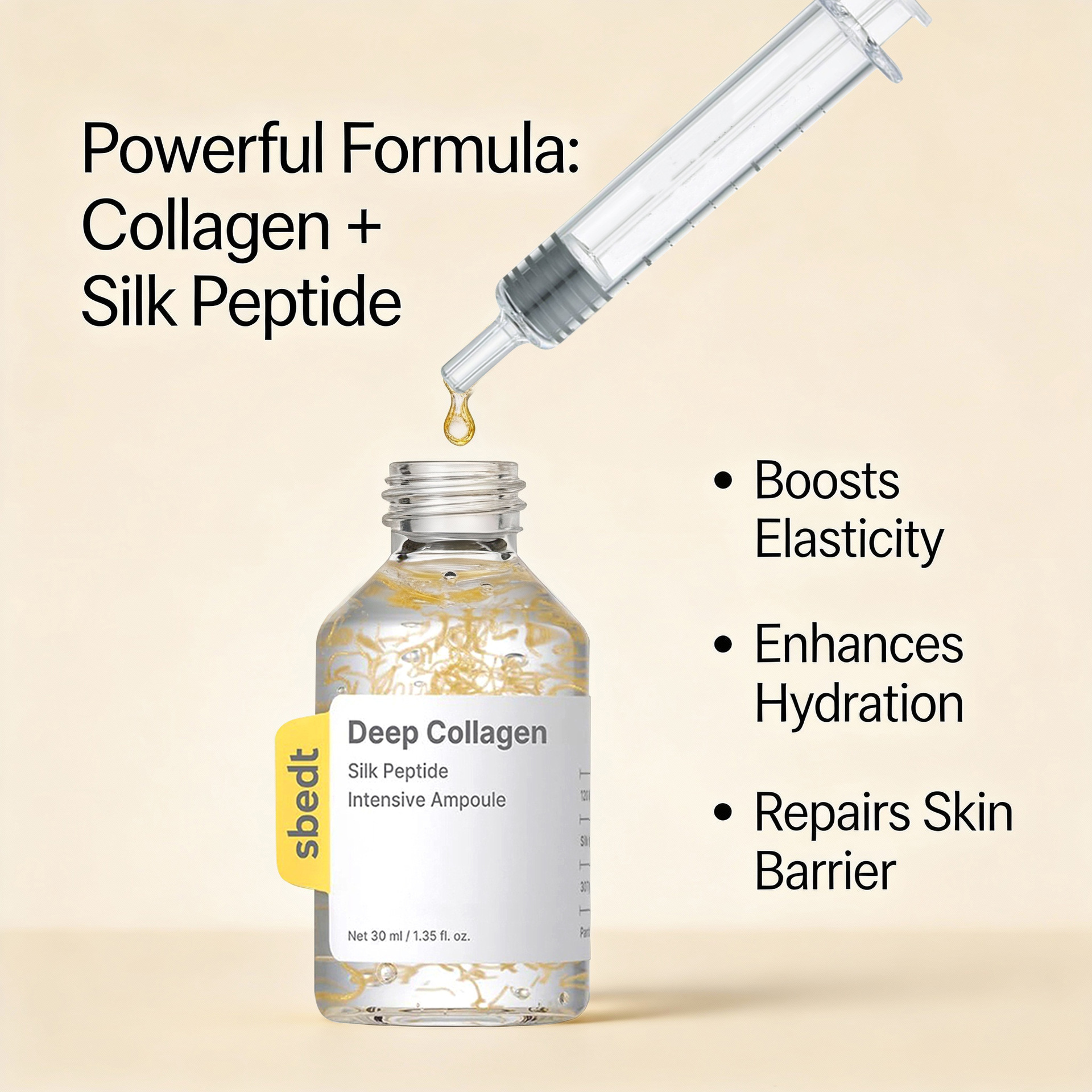 Suero Facial de Colágeno en Ampollas 30 ml, Hidratante, para Cuidado Facial
