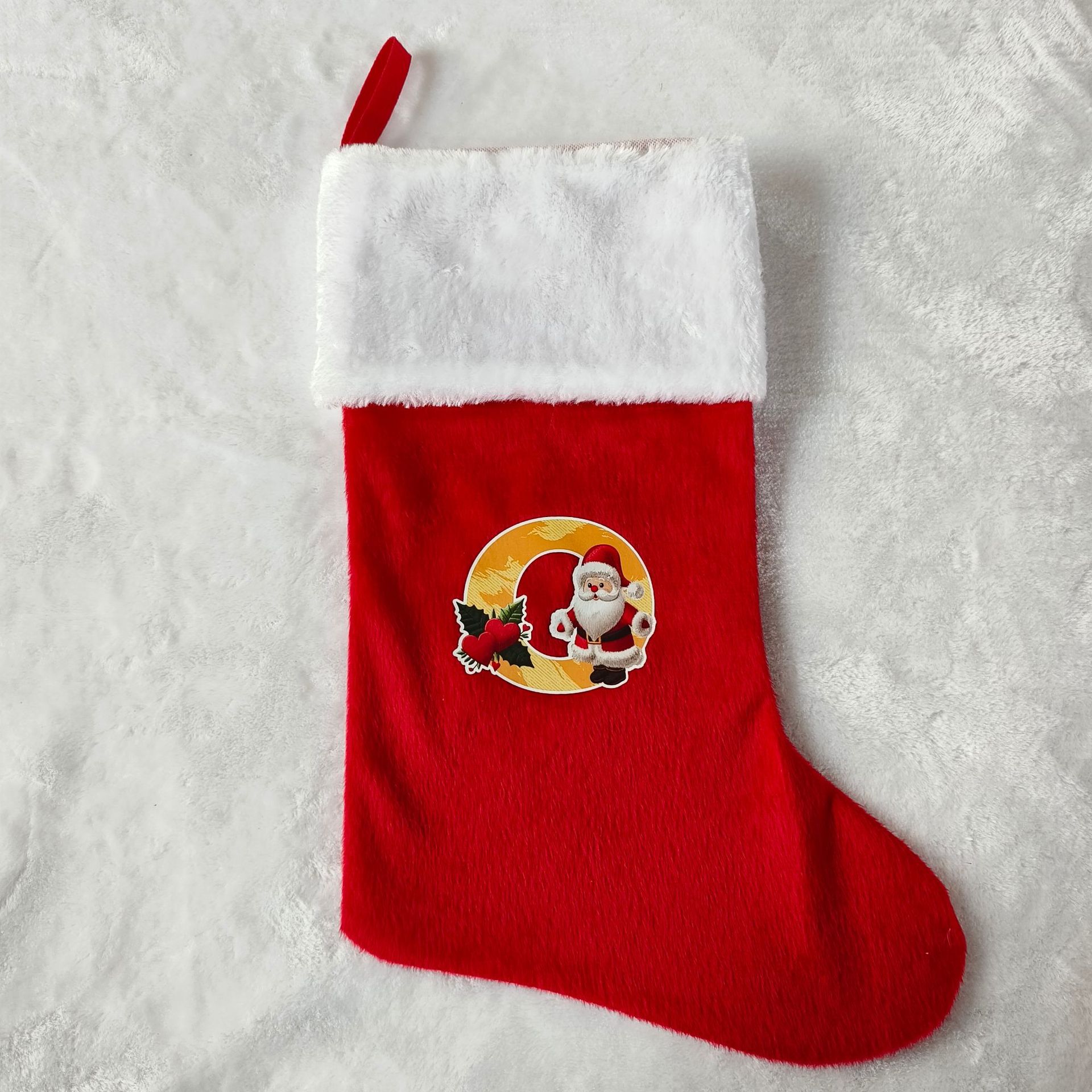 letras transfronterizas calcetines de Navidad encantadores y divertidos letras inglesas calcetines de Navidad creativas letras de Santa Claus