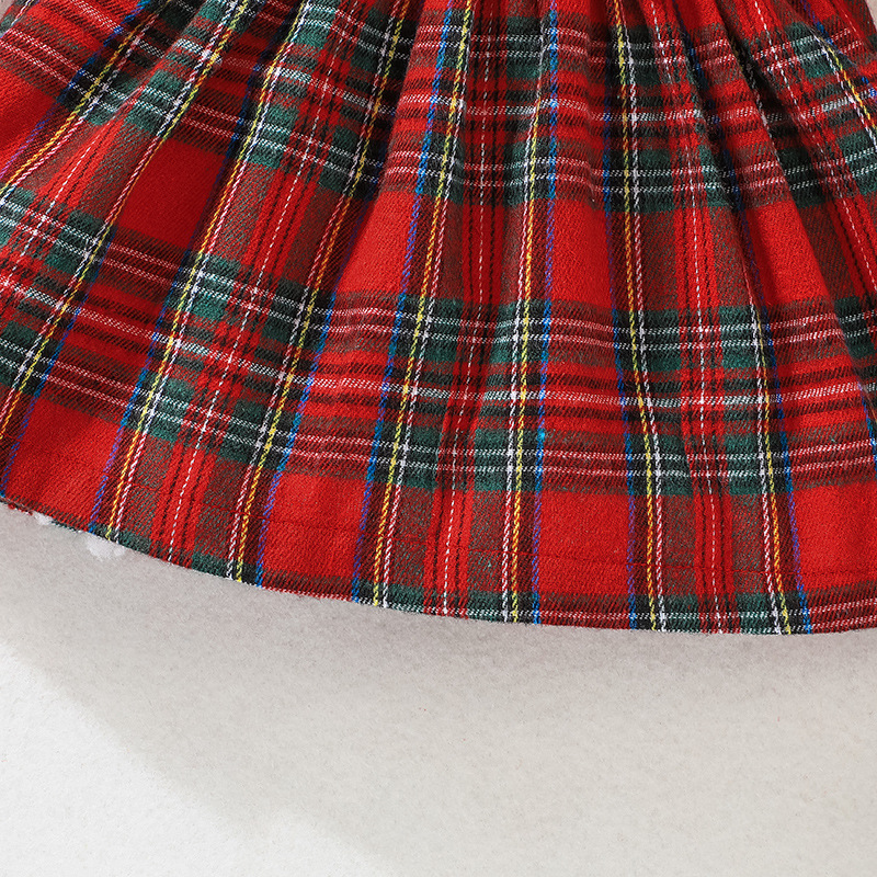 Mode Plaid Froufrous 100% Coton Filles Robes display picture 6