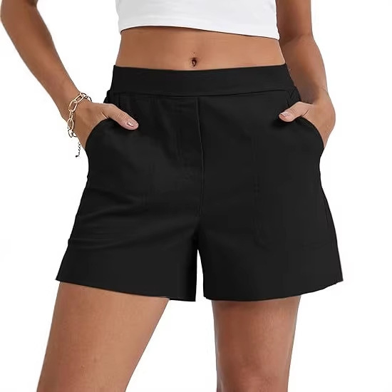 Cross-Border Women's Sports Shorts with Pockets, High-Waisted Home Casual Running Shorts, Outdoor Activity Casual Pants