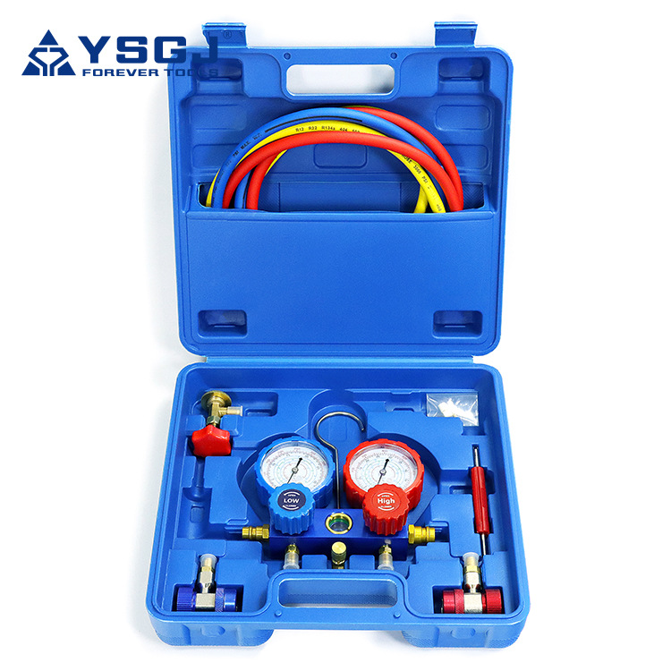 YS-025  r134a冷媒表汽车空调加氟冷媒表组双阀环保雪种制冷维修