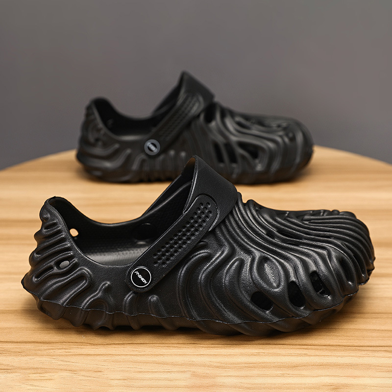 Sandalias de playa al aire libre de moda para hombres y mujeres, medio remolque, sandalias de doble uso de gran tamaño transfronterizo de verano, zapatos con agujeros al aire libre