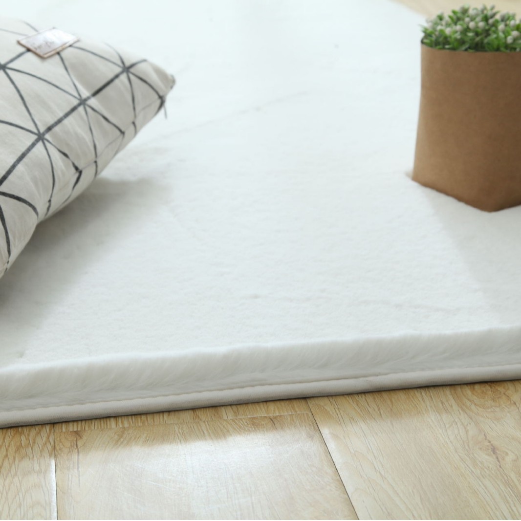 Alfombra de imitación de piel de conejo, alfombra para mesa de centro de la sala de estar, alfombra sencilla y moderna para dormitorio, alfombra gruesa lavable para estudio.