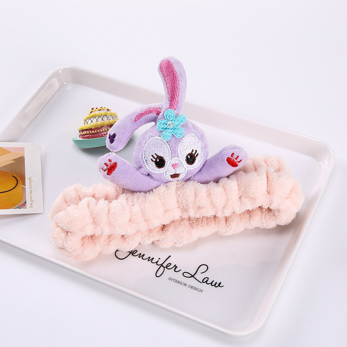 Korean Purple Star Dew Rabbit Doll Headband Yoga Sports Temperament Headband Plush Live Broadcast Hairband