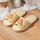 Korean-style Three-layer Thickened Fabric Slippers Home Indoor Wooden Floor Plastic Bottom Summer Sandals and Slippers Cartoon Dragon Embroidered