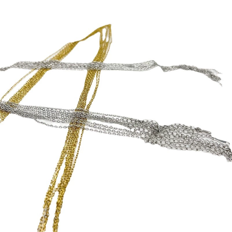 Поперечная цепь из титановой стали 035 304 цепочка из нержавеющей стали DIY цепочка летняя универсальная цепочка Настоящее позолота не выцветает