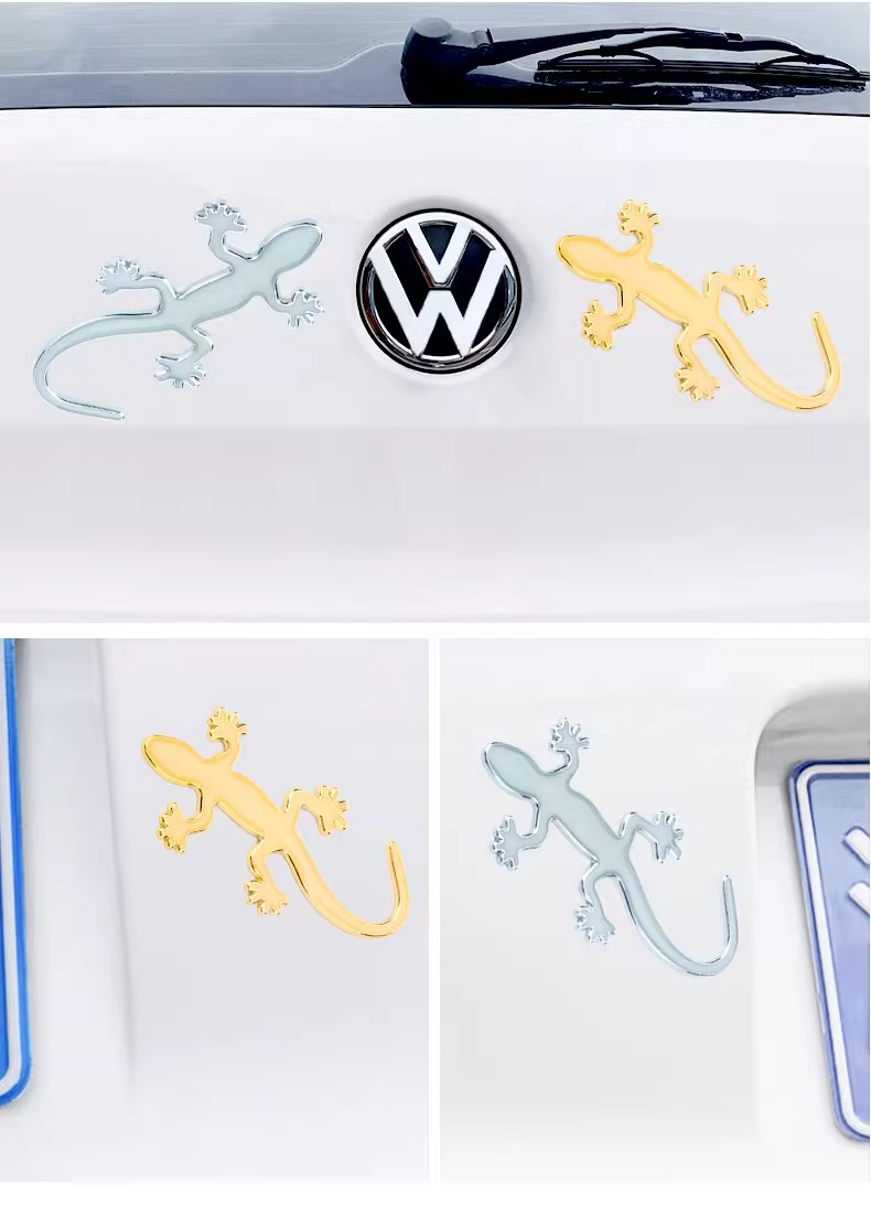 Decorative Car Rear Creative 3D Three-dimensional Sticker Car Supplies Body Covering Scratch Sticker Metal Gecko Car Sticker Tail Sticker