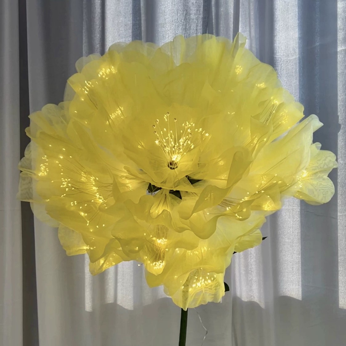 노란색 불꽃놀이 전구 전동 꽃 - 지름 60CM