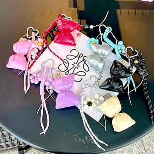 New Miu Series Bag Hanging Three-Dimensional Cotton-Filled Bow Pendant Bag Pendant Keychain Mobile Phone Pendant