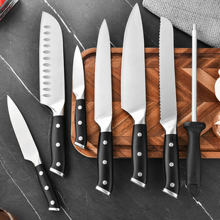Cross-border foreign trade e-commerce casting steel head ABS chef knife stainless steel Yangjiang knife suit fruit knife bread knife