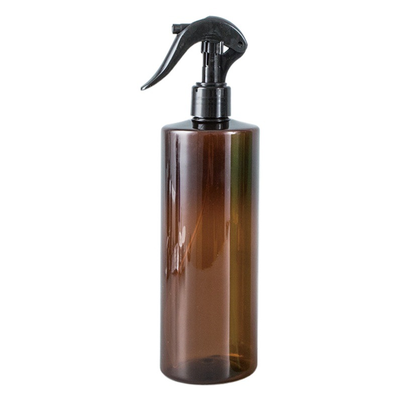 En stock 500ml botella de hombro plano con el botón mano del ratón pistola jarrón riego peluquería pulverizador niebla fina