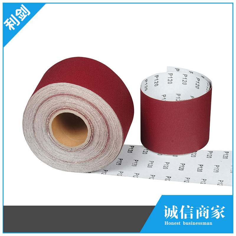 供应A-D砂纸卷 手撕软砂布卷家具抛光纱布圈植绒背绒魔术贴砂布卷