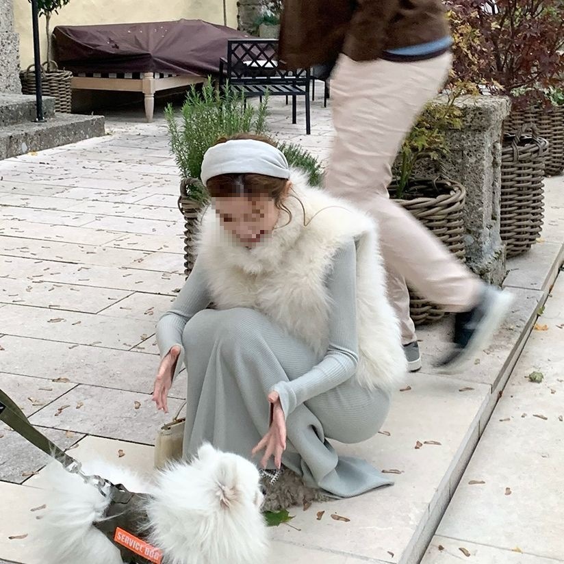 秋冬新款仿狐狸毛皮马甲短款显瘦毛背心皮草毛绒绒坎肩外套女