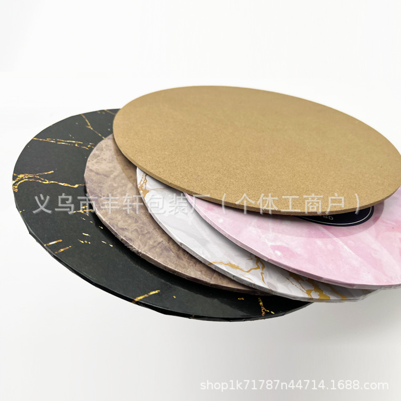 Fábrica directa de platino oro negro densidad placa de pastel base base de pastel de borde almohadilla de madera dura almohadilla de pastel