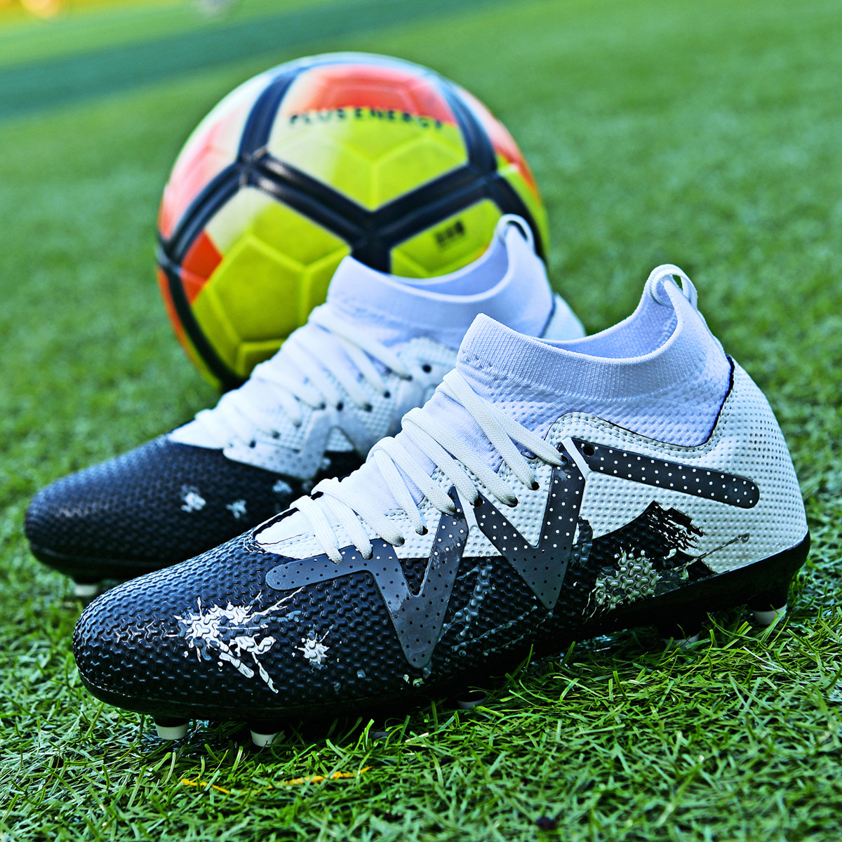 ShoeGlobe Scarpe da calcio transfrontaliere AG lunghe TF con punte rotte alte per uomo e donna, vendita diretta all'ingrosso_voghion.com