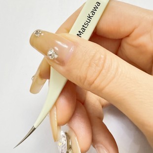 Songchuan Cream Style False Eyelash Tweezers Grafting Eyelash Tweezers Beginner Tools Gold Feather Clip for Eyelash Artists