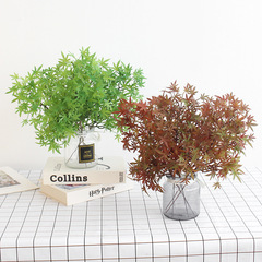 小さな楓の葉の造花、柔らかいプラスチック製のミニ楓の葉の枝、単一の小さな秋色の偽の枝、楓の葉の造花、緑の植物