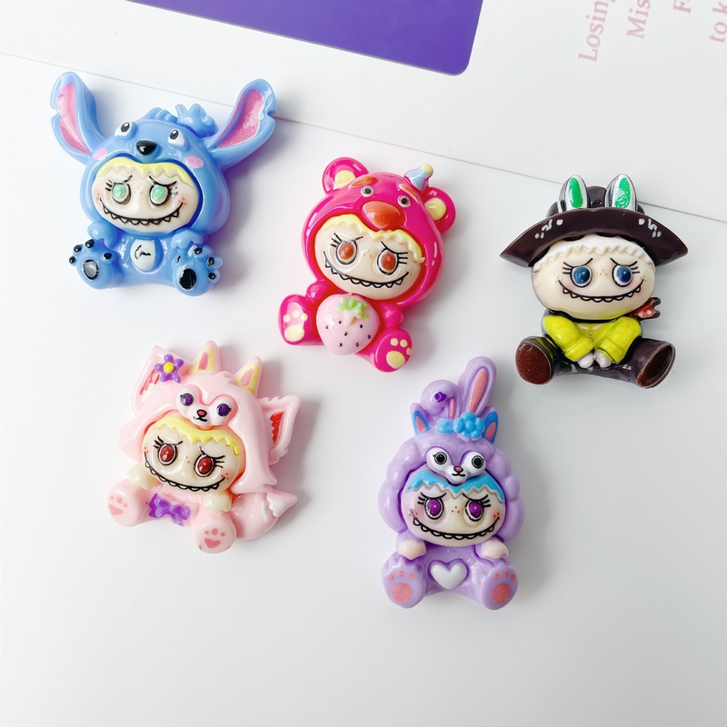 漫画小さな光沢のあるステッチ変装 diy クリーム接着剤携帯電話ケース冷蔵庫マグネットキーホルダー樹脂アクセサリー|undefined