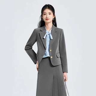 长袖西装套装女小个子职业装通勤穿搭教资女生西服套装裙面试正装