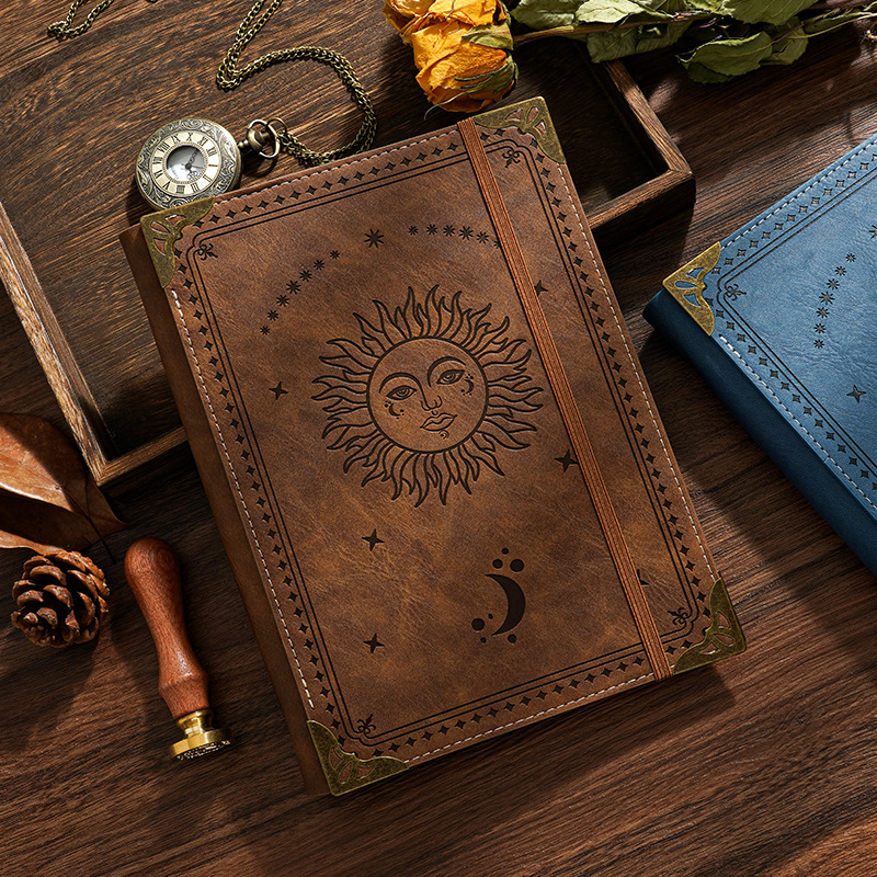 A5 ölçülü halqalı dəftər, vintage üslubda səhifəli jurnal
