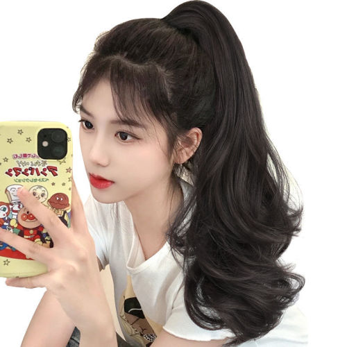 马尾假发女长发抓夹自然仿真长卷发大波浪高马尾网红时尚假发马尾