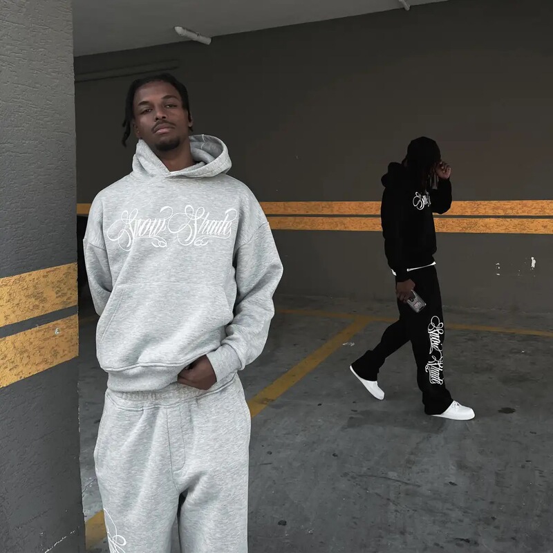 High Street Fashion Brand Loose-Fitting Hooded Pullover Sweatshirt with Personalized Lettering, Casual Straight-Leg Sweatpants, Niche European and American Style High Street Fashion Brand Loose-Fitting Hooded Pullover Sweatshirt with Personalized Lettering, Casual Straight-Leg Sweatpants, Niche European and American Style