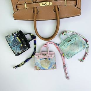New High-end Sense Printed Sailing Platinum Bag Creative Printed Bluetooth Headphone Bag Car Hanging Bag Hanging Accessories Women's All-match