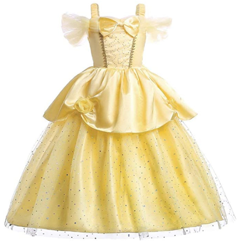 Niñas traje de Halloween Belle princesa vestido de campana belleza y bestia vestido
