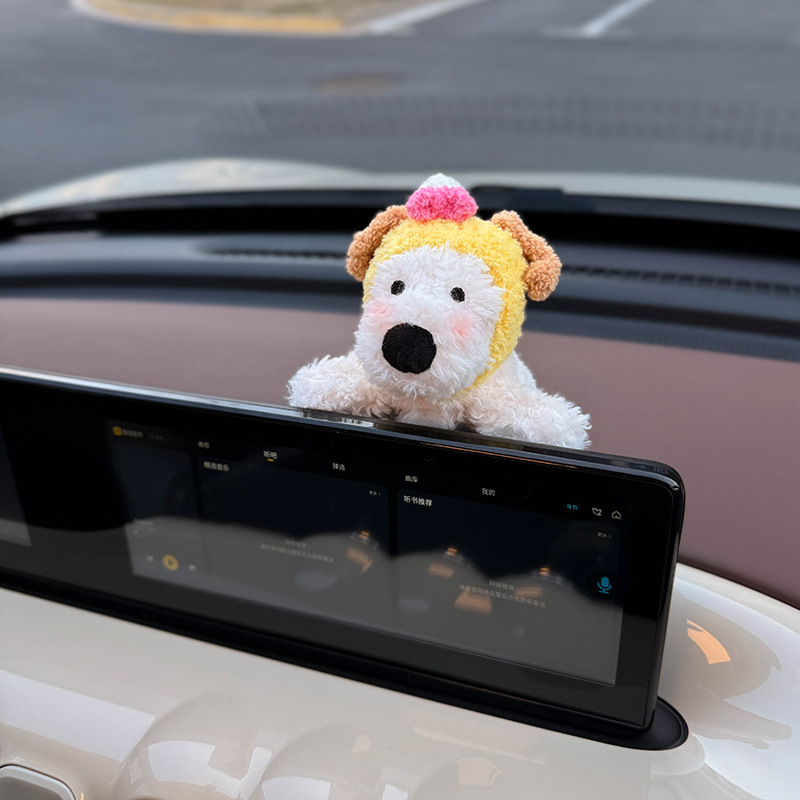 Nuevos adornos para automóviles, pantalla de control central del automóvil, muñeca de West Highland, pantalla de visualización interior, muñeca de decoración de pantalla linda