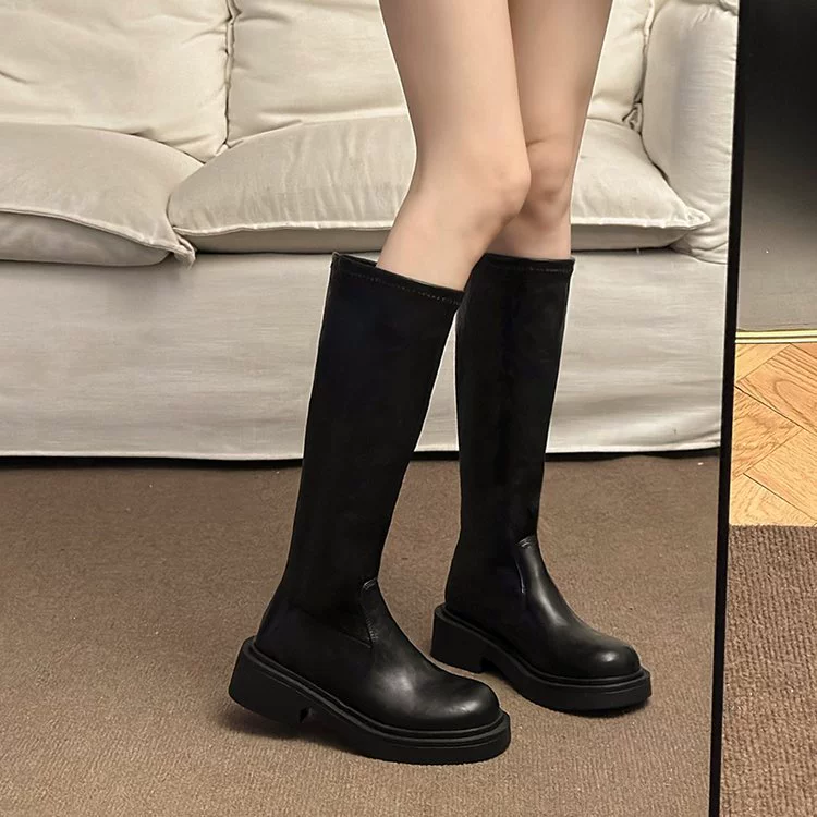 But knee-high boots for women 2024 autumn and winter new versatile thick-soled thick-soled taller boots slimming thick-soled knight boots