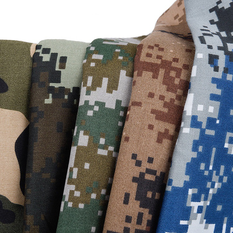 Nuevo diseño precio al por mayor jersey tejido uniforme impresión Tc poliéster / algodón tela de camuflaje