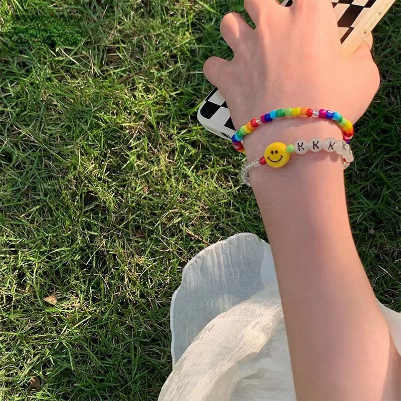 Sweet Smiley Face Artificial Crystal Beaded Womenu0027S Bracelets
