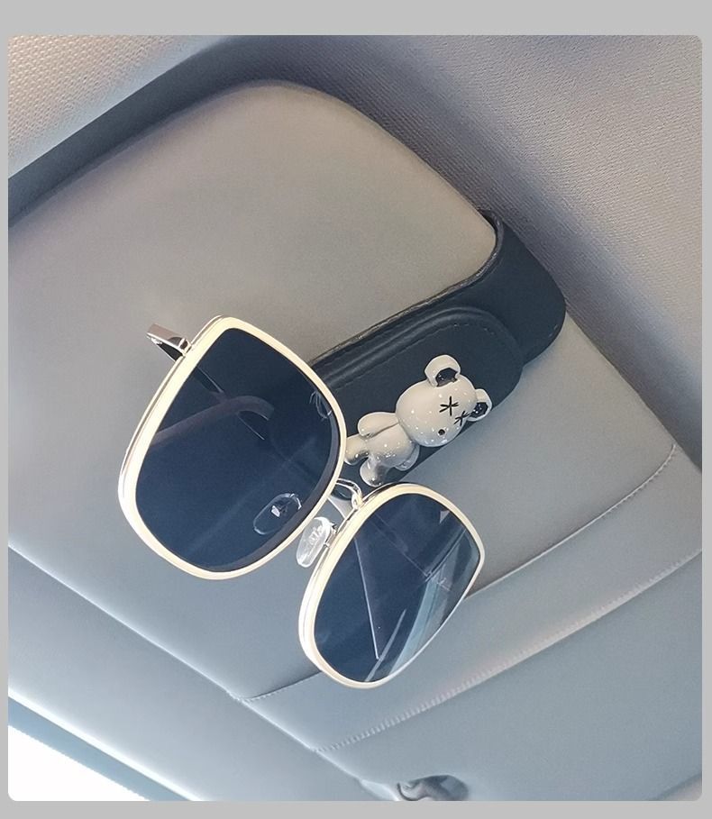 Car Glasses Clip Car Sun Visor Storage Artifact Multi-Functional Creative Cartoon Sunglasses Card Bill Clip