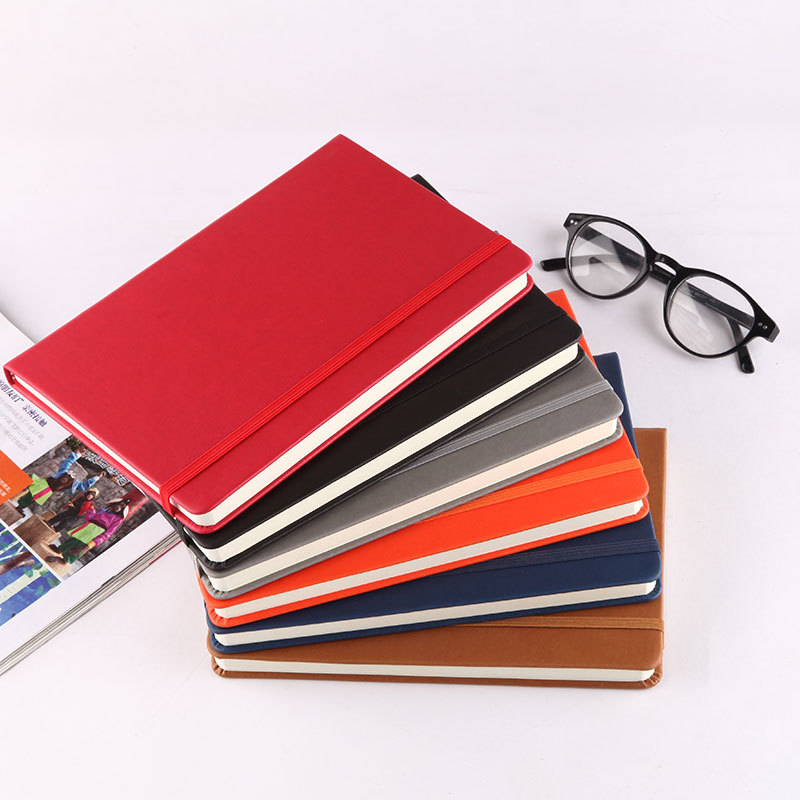 1 Piece Solid Color Learning Imitation Leather Wood-free Paper Business Notebook display picture 2